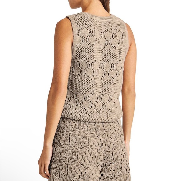 Splendid NWT Celine Crochet Sweater Coordinating Crewneck Short Set - Picture 3 of 6